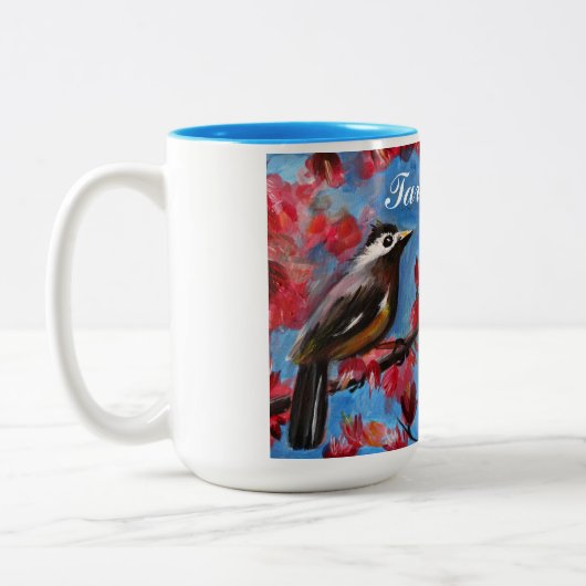 Prachtige vogellentschilderijen tweekleurige koffiemok (Links)