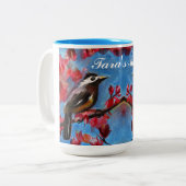 Prachtige vogellentschilderijen tweekleurige koffiemok (Voorkant links)