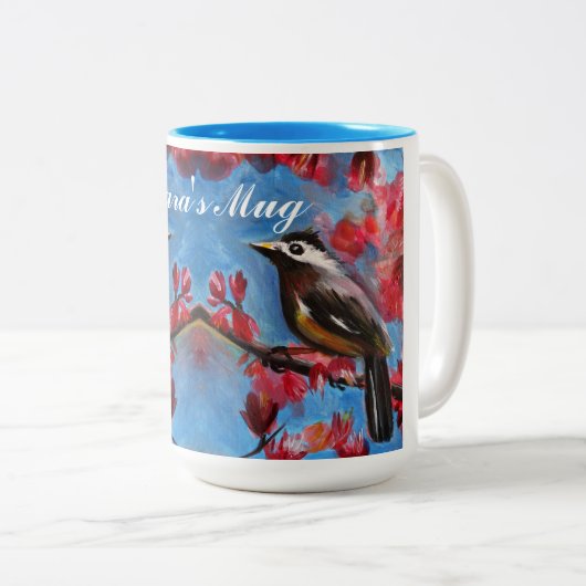 Prachtige vogellentschilderijen tweekleurige koffiemok (Voorkant rechts)