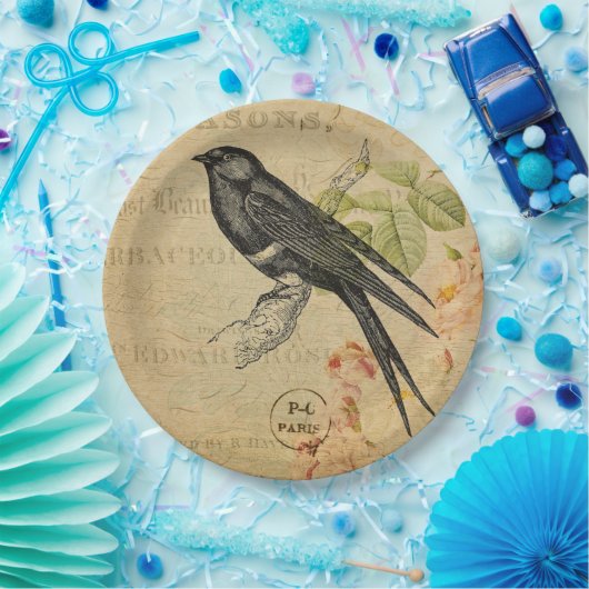 Prachtige  vogelpest papieren bordje (Feest)