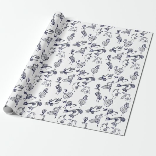 Prachtige vogels cadeaupapier (Uitgerold)