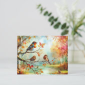 Prachtige vogels Herfstlandschap 12 Briefkaart (Staand voorkant)