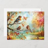 Prachtige vogels Herfstlandschap 12 Briefkaart (Voorkant / Achterkant)