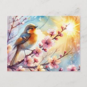 Prachtige vogels Lente Landschap 17 Briefkaart