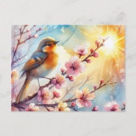 Prachtige vogels Lente Landschap 17 Briefkaart