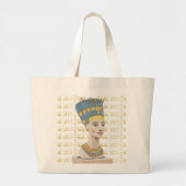 Prachtige vormgeving van Nefertiti en getild Carto Grote Tote Bag (Voorkant)