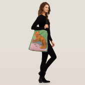 prachtige vossenafdruk crossbody tas (Op model)