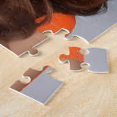 Prachtige vrouw met lange adem in de Oranje puzzel Legpuzzel (Zijkant)