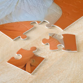 Prachtige vrouw met lange adem in het Oranje model Legpuzzel (Zijkant)