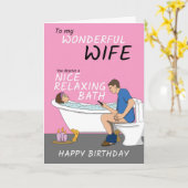 Prachtige vrouw Ontspannen Bad Joke Verjaardag Kaa Kaart (Gele Bloem)