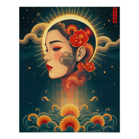 Prachtige vrouw van de tijd glanzende poster (Voorkant)