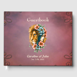 Prachtige vrouw wiens lange, vloeiende haar gastenboek