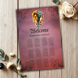 Prachtige vrouw wiens lange, vloeiende haar poster