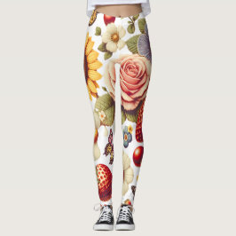 Prachtige vruchten en geurige bloemen leggings