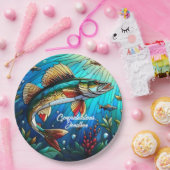 Prachtige Walleye Pike in Lake Papieren Bordje (Feest)