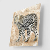 Prachtige wandklok - Leopard (Hoek)