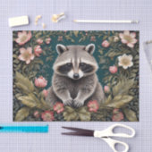 Prachtige wasbeer roze bloemen tissuepapier (Craft)