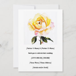 Prachtige waterbeschilderde gele roos kaart