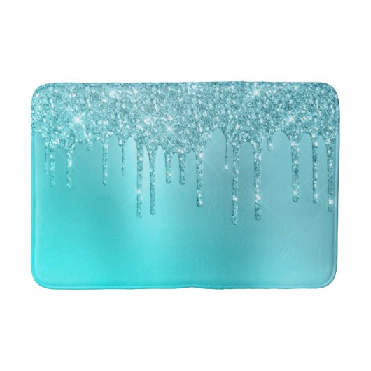 Prachtige waterblauwe munt en turquoise glitter dr badmat (Voorkant)