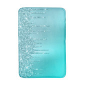 Prachtige waterblauwe munt en turquoise glitter dr badmat (Voorkant Verticaal)