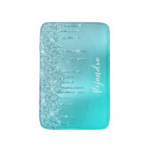 Prachtige waterblauwe munt en turquoise glitter dr badmat (Voorkant Verticaal)