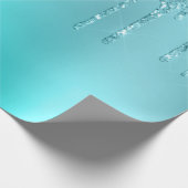 Prachtige waterblauwe munt en turquoise glitter dr cadeaupapier (Hoek)