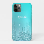 Prachtige waterblauwe munt en turquoise glitter dr Case-Mate iPhone case (Achterkant)