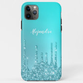 Prachtige waterblauwe munt en turquoise glitter dr Case-Mate iPhone case (Achterkant)