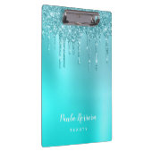 Prachtige waterblauwe munt en turquoise glitter dr klembord (Rechts)