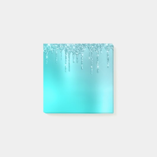Prachtige waterblauwe munt en turquoise glitter dr post-it® notes (Voorkant)