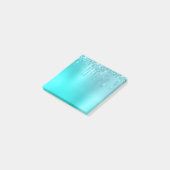Prachtige waterblauwe munt en turquoise glitter dr post-it® notes (Schuin)