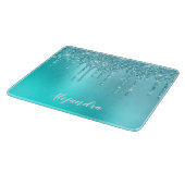 Prachtige waterblauwe munt en turquoise glitter dr snijplank (Hoek)