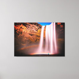 Prachtige waterval bij de Sunset Natuur Fotografie Canvas Afdruk