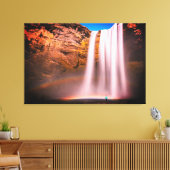 Prachtige waterval bij de Sunset Natuur Fotografie Canvas Afdruk (Insitu (Woonkamer))