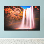 Prachtige waterval bij de Sunset Natuur Fotografie Canvas Afdruk (Insitu (Houten vloer))