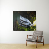 Prachtige waterval met zonlicht gloed wandkleed (In Situ (horizontaal))