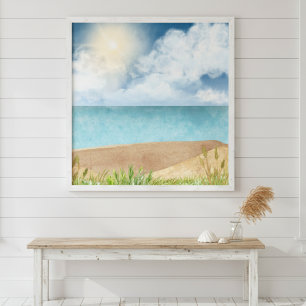 Prachtige Waterverf Beach Scene Poster