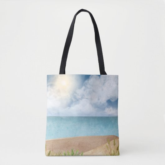Prachtige Waterverf Beach Scene Tote Bag (Voorkant)