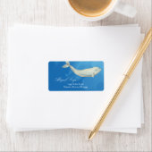 Prachtige Waterverf Beluga Whale Adres Etiket (Insitu)