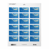 Prachtige Waterverf Beluga Whale Adres Etiket (Full Sheet)
