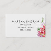 Prachtige waterverf bloem visitekaartje (Achterkant)