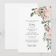 Prachtige Waterverf Blush Floral White Wedding
