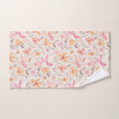Prachtige Waterverf Blush Peach Floral Print Bad Handdoek (Handdoek)