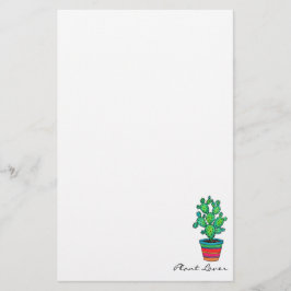 Prachtige Waterverf cactus in prachtige pot Briefpapier