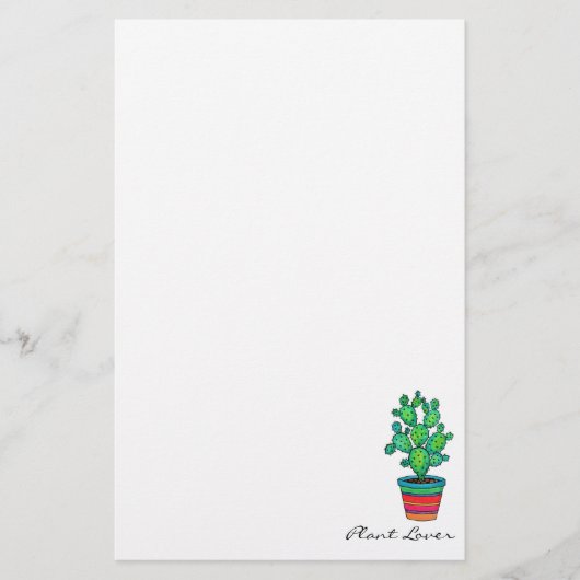 Prachtige Waterverf cactus in prachtige pot Briefpapier (Voorkant)