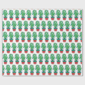 Prachtige Waterverf cactus in prachtige pot Cadeaupapier (Vlak)