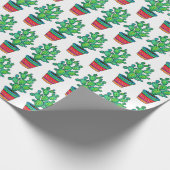 Prachtige Waterverf cactus in prachtige pot Cadeaupapier (Hoek)