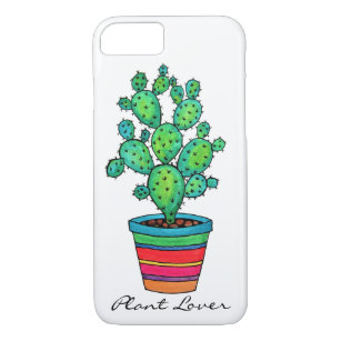 Prachtige Waterverf cactus in prachtige pot iPhone 8/7 Hoesje