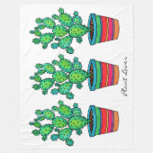 Prachtige Waterverf cactus in prachtige pot Fleece Deken (Voorkant)