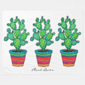 Prachtige Waterverf cactus in prachtige pot Fleece Deken (Voorkant (Horizontaal))